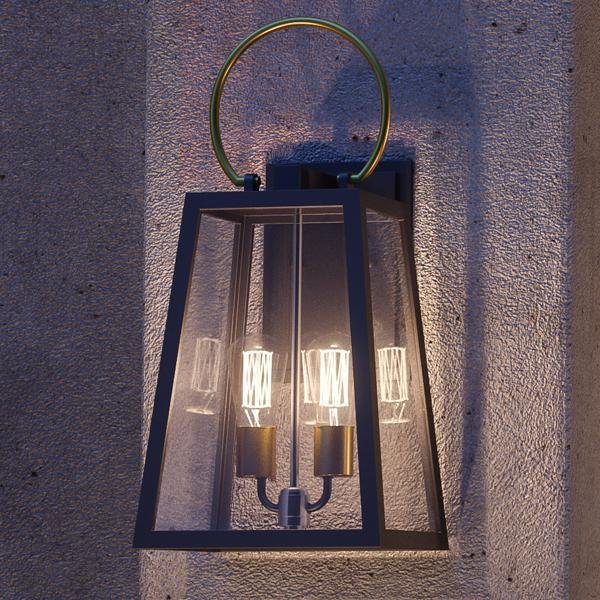 Urban Ambiance, UHP1000 Modern Farmhouse Outdoor Wall Light, 23.625"H x 11.25"W, Olde Bronze Finish, Vicenza Collection