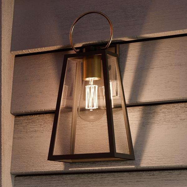 Urban Ambiance, UHP1002 Modern Farmhouse Outdoor Wall Light, 15.125"H x 6.5"W, Olde Bronze Finish, Vicenza Collection