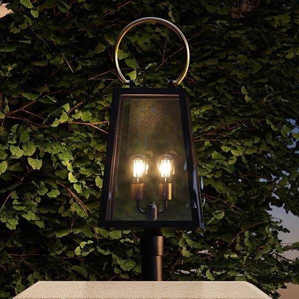 Urban Ambiance, UHP1004 Modern Farmhouse Outdoor Post/Pier Light, 27"H x 11.25"W, Olde Bronze Finish, Vicenza Collection