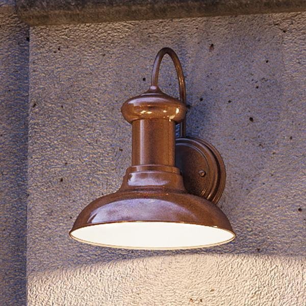 Urban Ambiance, UHP1020 Industrial Chic Outdoor Wall Light, 10"H x 8.125"W, Solid Copper Finish, Palermo Collection