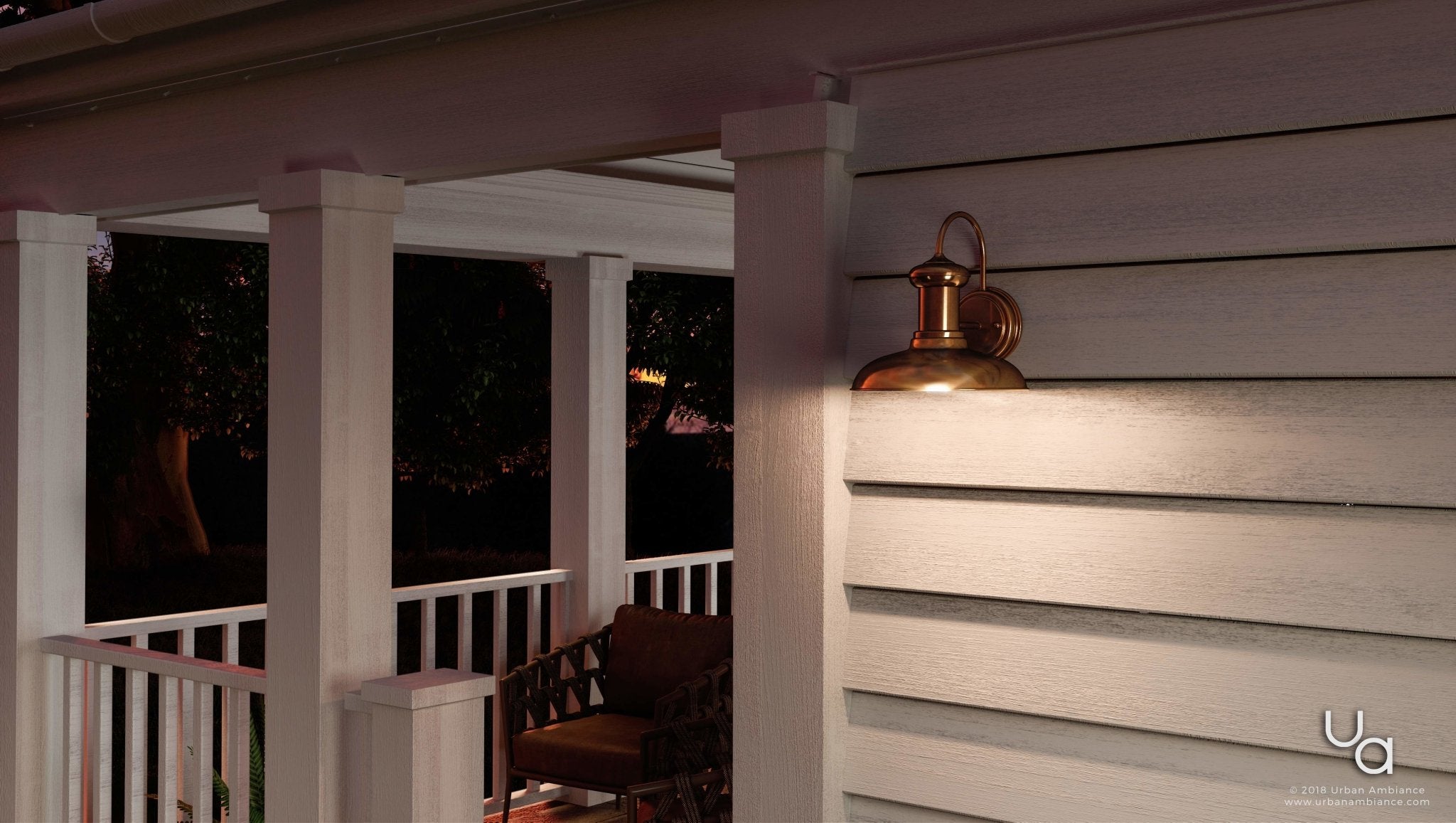 Urban Ambiance, UHP1023 Industrial Chic Outdoor Wall Light, 10.75"H x 10"W, Solid Copper Finish, Palermo Collection