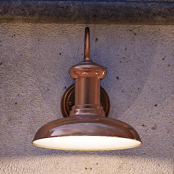 Urban Ambiance, UHP1026 Industrial Chic Chic Outdoor Wall Light, 12.375"H x 12"W, Solid Copper Finish, Palermo Collection