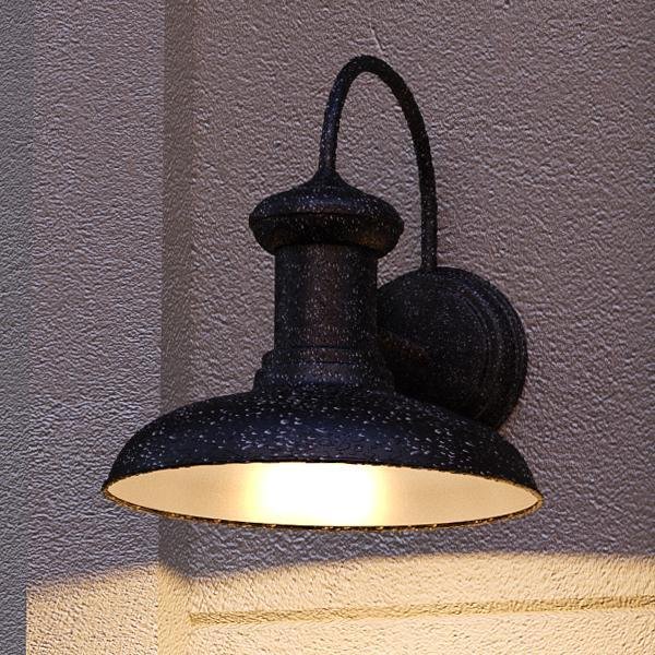 Urban Ambiance, UHP1029 Industrial Chic Chic Outdoor Wall Light, 12.25"H x 12"W, Olde Iron Finish, Palermo Collection