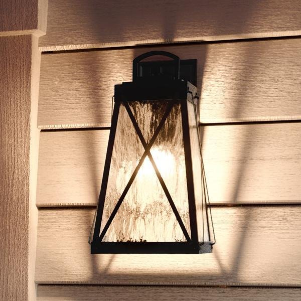 Urban Ambiance, UHP1055 English Tudor Outdoor Wall Light, 19-1/4"H x 10-1/2"W, Midnight Black, Saint Paul Collection