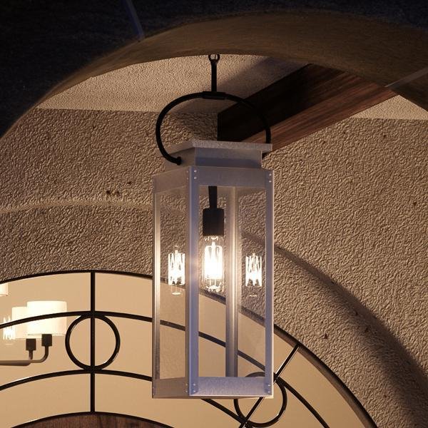 Urban Ambiance, UHP1134 Modern Farmhouse Outdoor Pendant, 27-3/8"H x 7"W, Stainless Steel Finish, Darwin Collection