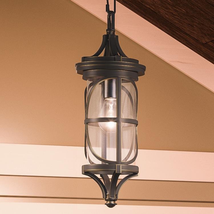 Urban Ambiance, UHP1182 Rustic Outdoor Pendant Light, 22" x 7-1/2", Olde Bronze Finish, Brussels Collection