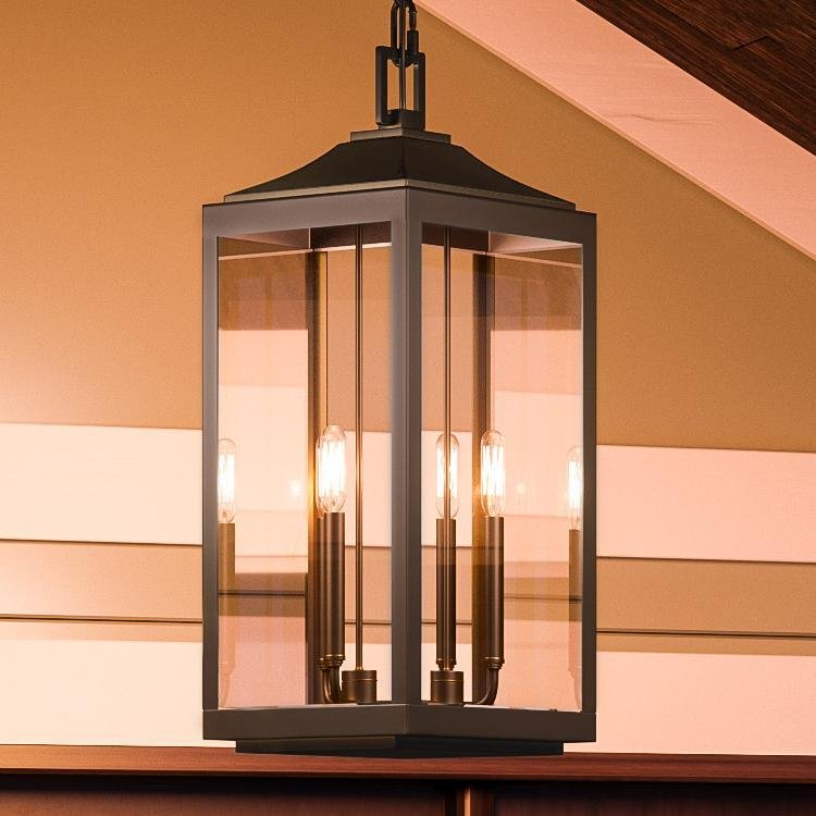 Urban Ambiance, UHP1191 Colonial Outdoor Pendant Light, 23-3/4" x 9-1/2", Olde Bronze Finish, Calderdale Collection