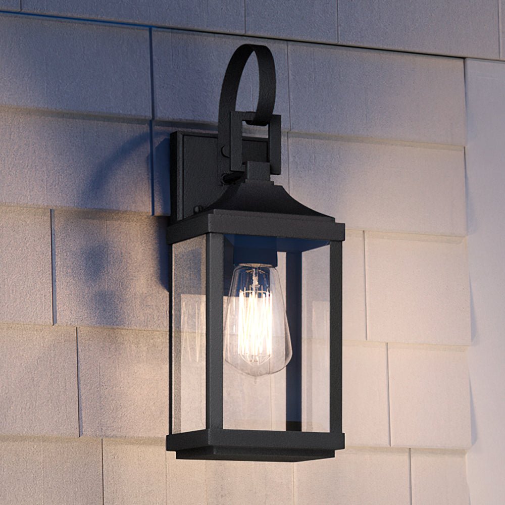 Urban Ambiance, UHP1402 Transitional Outdoor Wall Sconce 15.125''H x 5.5''W, Midnight Black Finish, Calderdale Collection