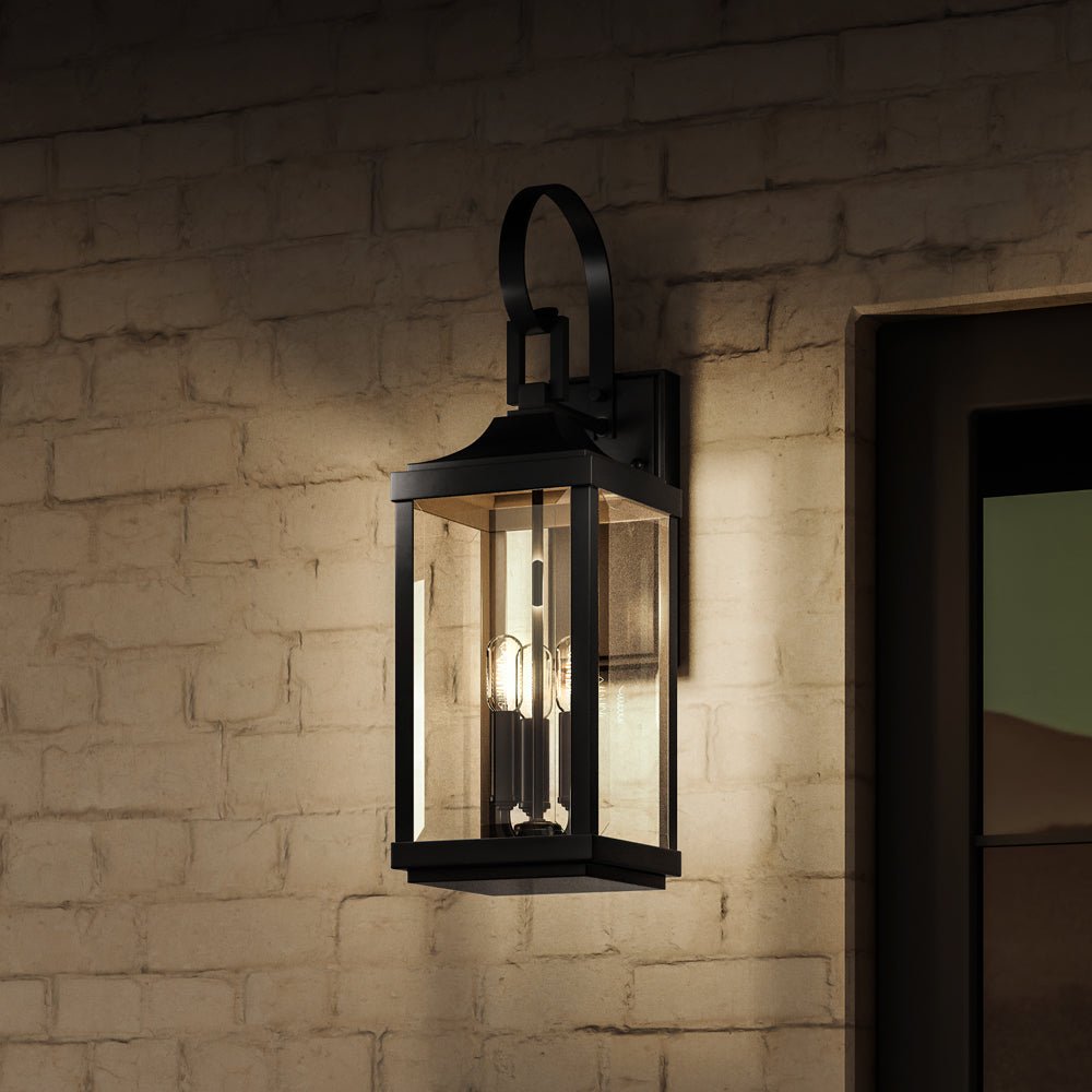 Urban Ambiance, UHP1403 Transitional Outdoor Wall Sconce 21.75''H x 7''W, Midnight Black Finish, Calderdale Collection