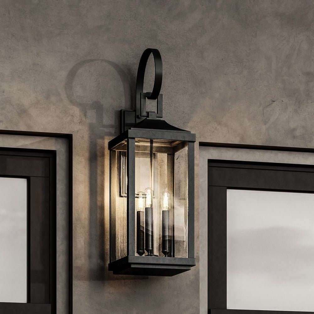 Urban Ambiance, UHP1404 Transitional Outdoor Wall Sconce 30.625''H x 9.5''W, Midnight Black Finish, Calderdale Collection