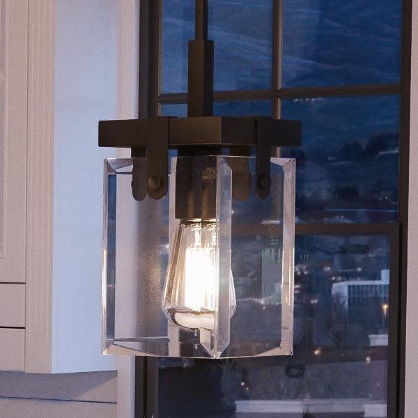 Urban Ambiance, UHP2446 Modern Farmhouse Modern Pendant, 11-7/8"H x 6-1/2"W SQ, Olde Bronze Finish, Bristol Collection