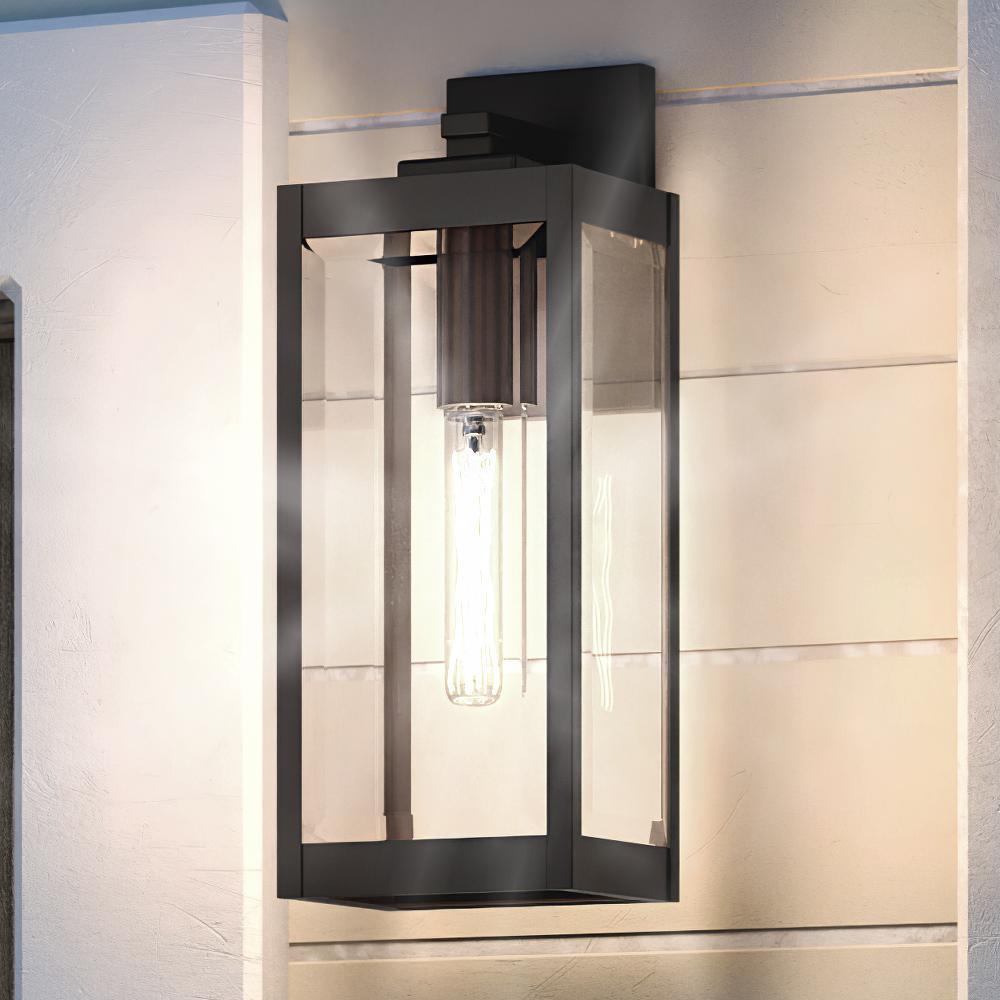 Urban Ambiance, UQL1350 Modern Farmhouse Outdoor Wall Light, 14.25"H x 5"W, Estate Bronze Finish, Quincy Collection