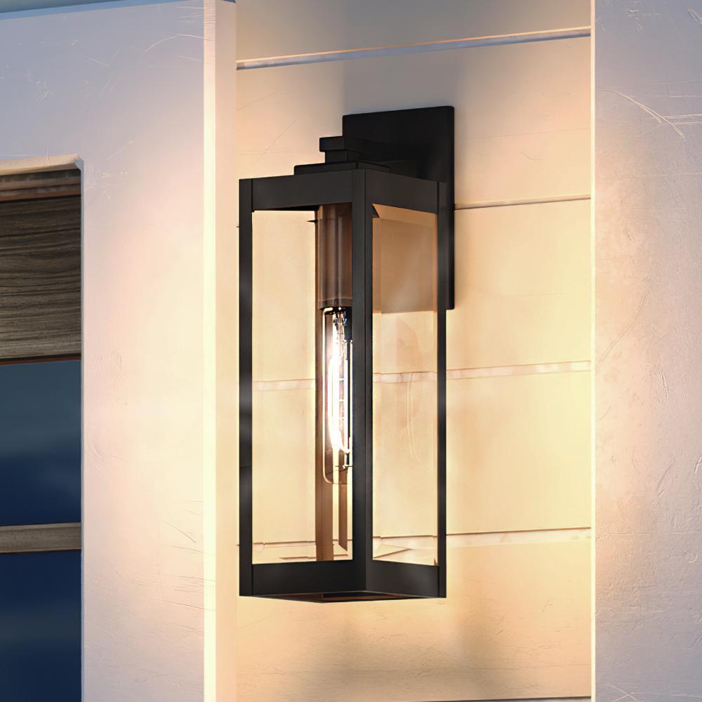 Urban Ambiance, UQL1351 Modern Farmhouse Outdoor Wall Light, 17"H x 6"W, Estate Bronze Finish, Quincy Collection