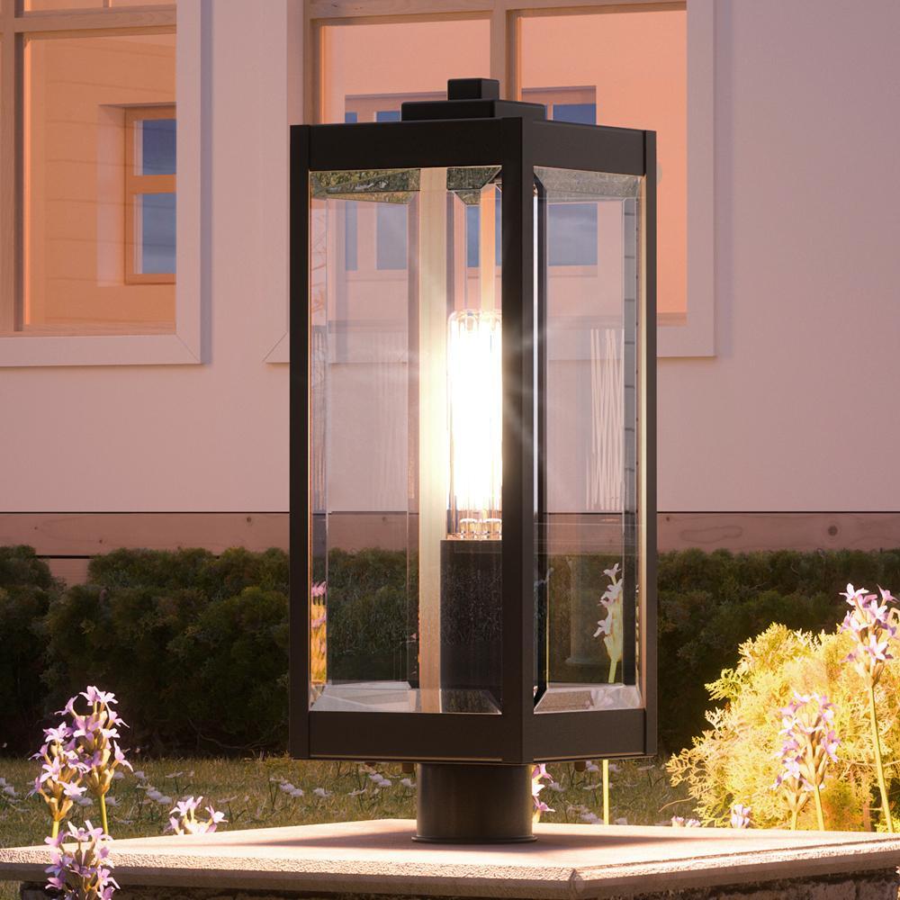 Urban Ambiance, UQL1353 Modern Farmhouse Outdoor Post/Pier Light, 20.5"H x 7"W, Estate Bronze Finish, Quincy Collection