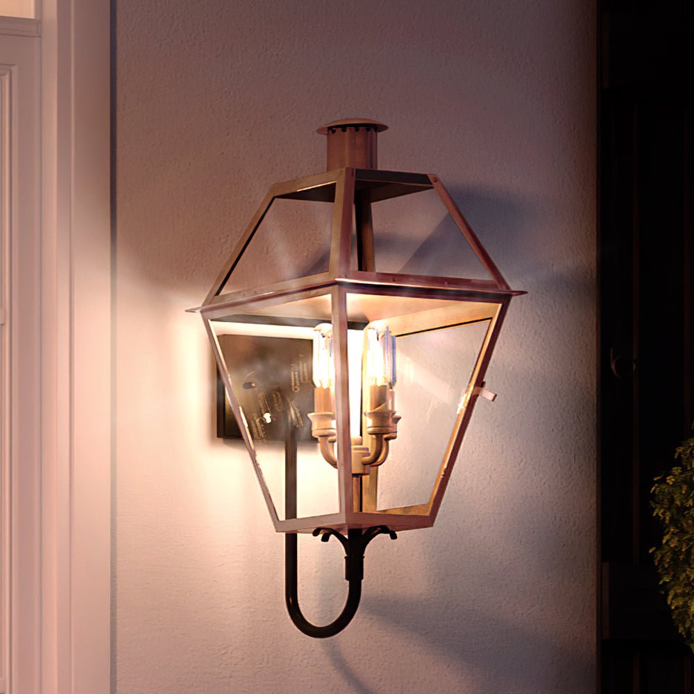 Urban Ambiance, UQL1372 Historic Outdoor Wall Light, 29"H x 13.5"W, Rustic Copper Finish, Paris Collection