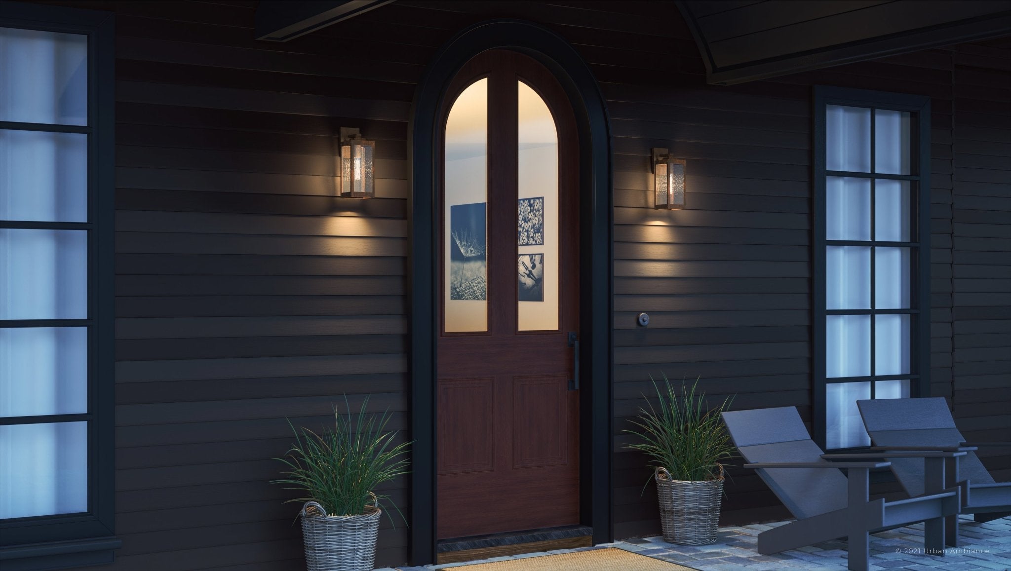 Urban Ambiance, UQL1632 Modern Farmhouse Outdoor Wall Sconce 14.25''H x 5''W, Bygone Bronze Finish, Quincy Collection