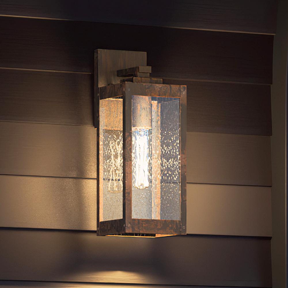 Urban Ambiance, UQL1632 Modern Farmhouse Outdoor Wall Sconce 14.25''H x 5''W, Bygone Bronze Finish, Quincy Collection